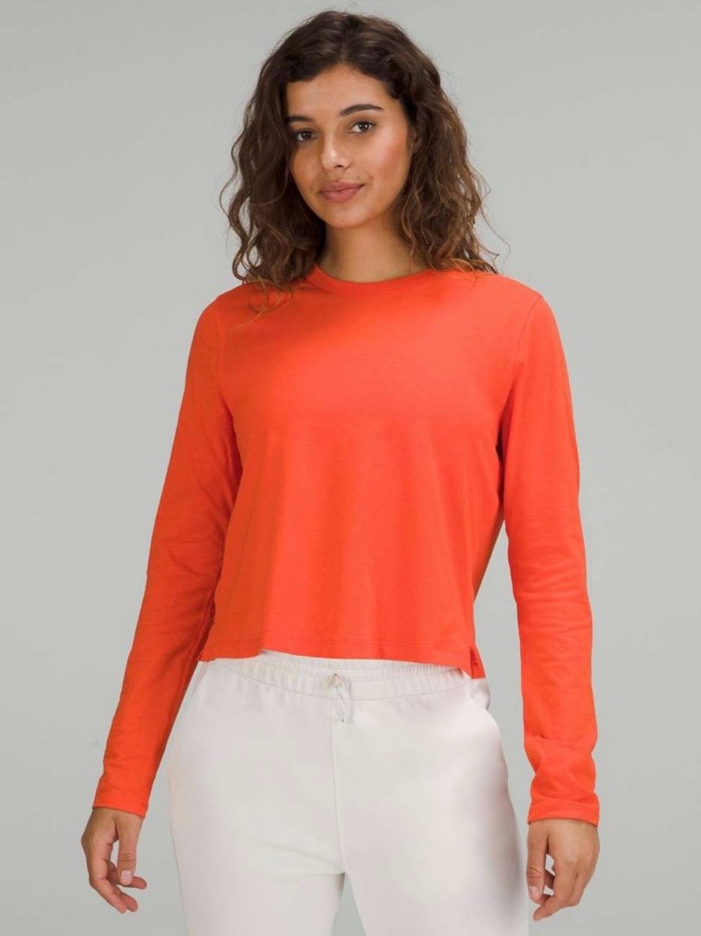 Lululemon Classic Fit Cotton Blend Long Sleeve in Solar Orange | Size 8